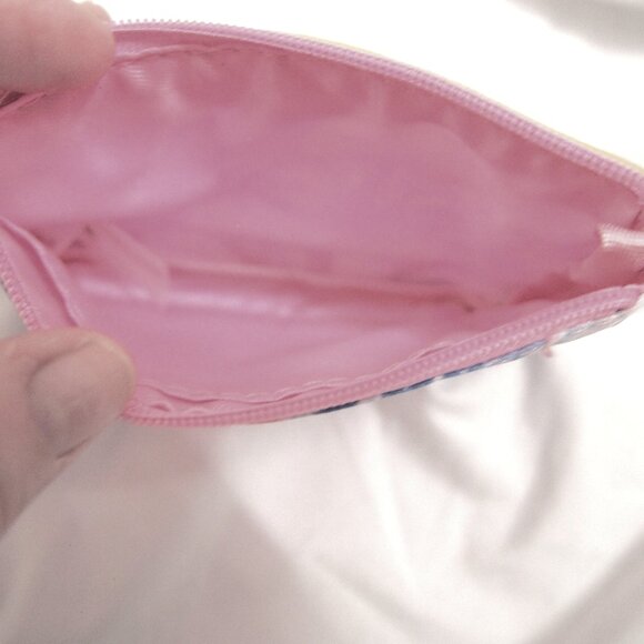 Lilly Pulitzer Pink Gold & Blue Zip Card Case Keychain Coin Pouch, ID Holder - Picture 6 of 8
